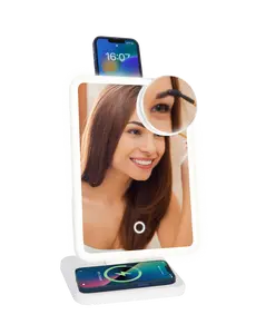 Glam Studio Vanity Mirror and Bluetooth Speaker-White