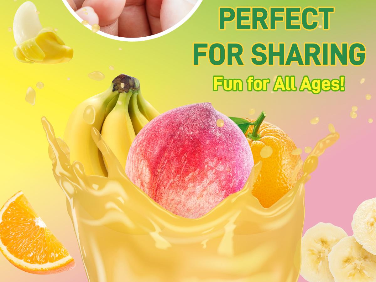 Amos Peelerz Assorted Peelable Gummy Variety Pack – Banana, Orange & Peach | 24 Individually Wrapped Packs (608g) | Fun, Chewy, Shareable Treat