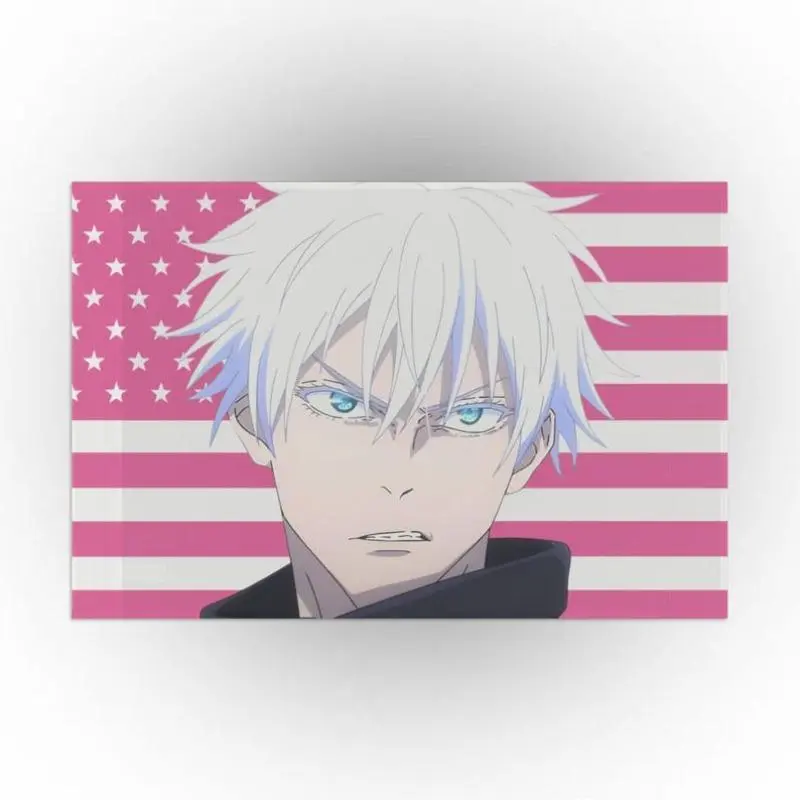Satoru Gojo Pink Tapestry, Anime Flag Tapestry, Japanese Flag, Wall Flag, Poster Wall Hanging Banner Art Aesthetic Modern Stripe Design Decoration