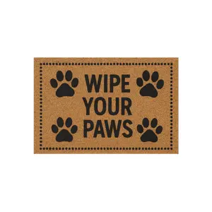 Outdoor Doormat with Paw Print Design, Dog House Entry Mat, Wipe Your Paws Rug, Pet-Friendly Welcome Mat, Outdoor Décor