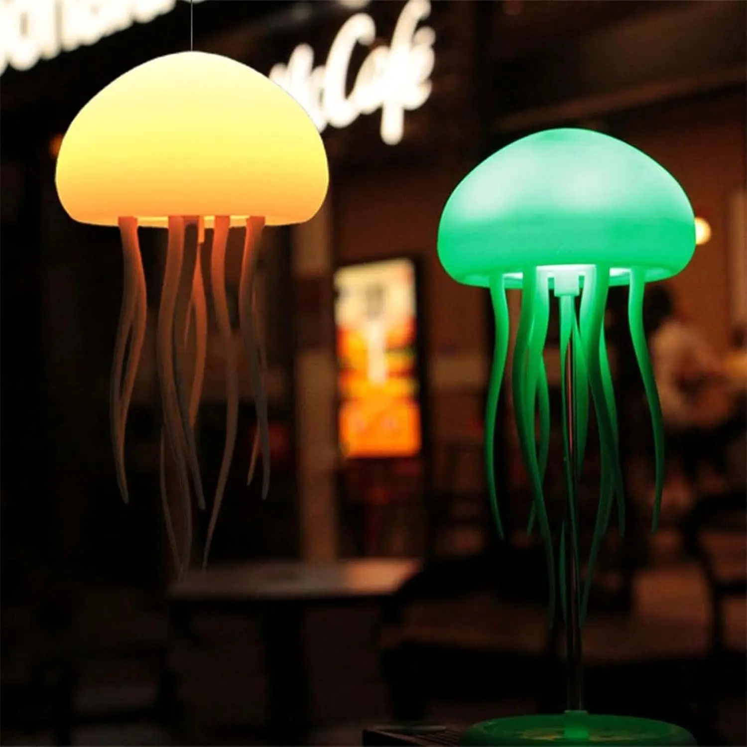 LED Jellyfish Night Light, 1 Count Floating Jellyfish Lamp with Dancing Legs, Gradient Jellyfish Bedside Lamp, Novelty Lighting for Home Bedroom Living Room
