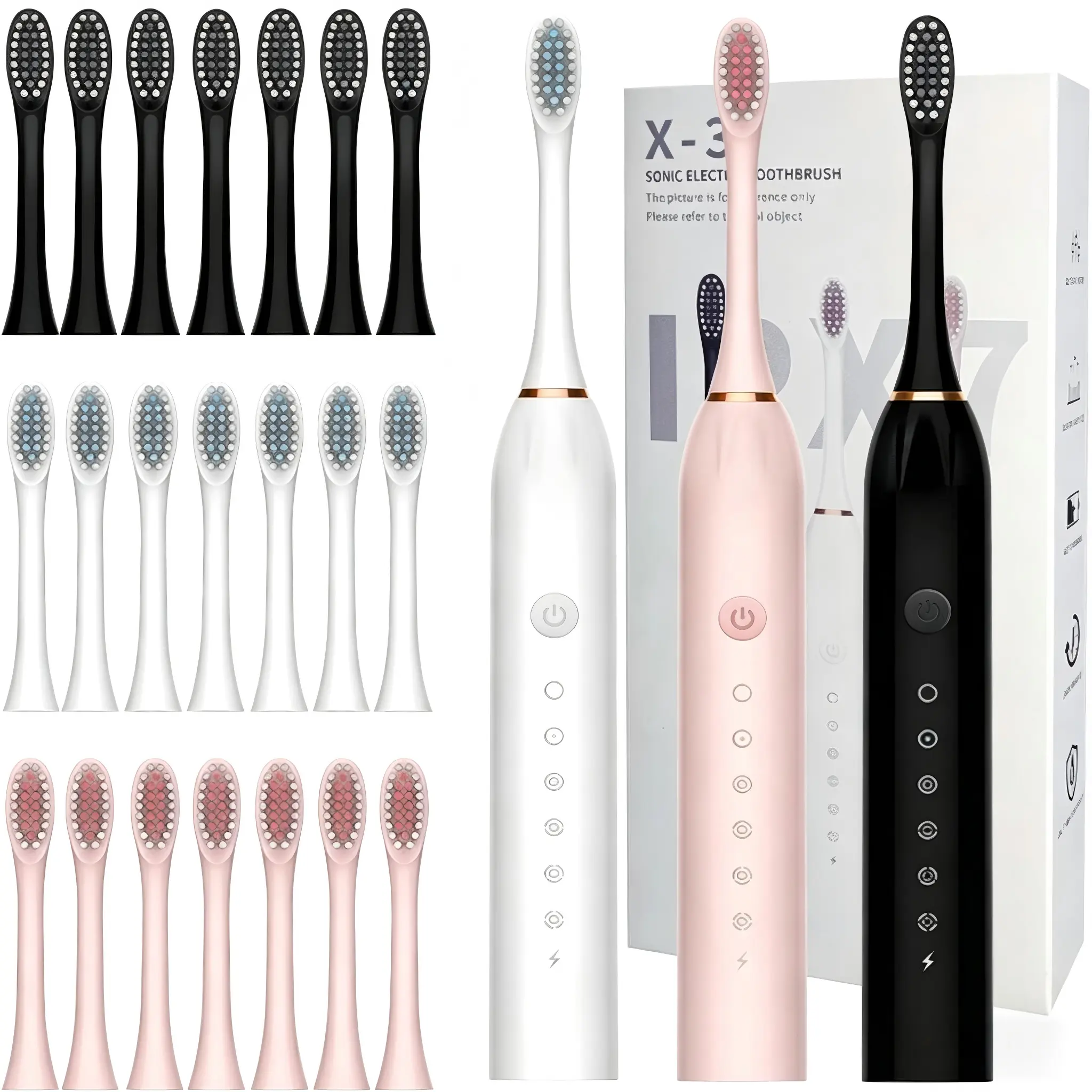 (7 Brush Heads)Electric Toothbrush With 6 Modes- Effectively Cleans Teeth & Gums, Rechargeable USB Electric Toothbrush With Replacement Head, Sonic Electric Toothbrush For Adults