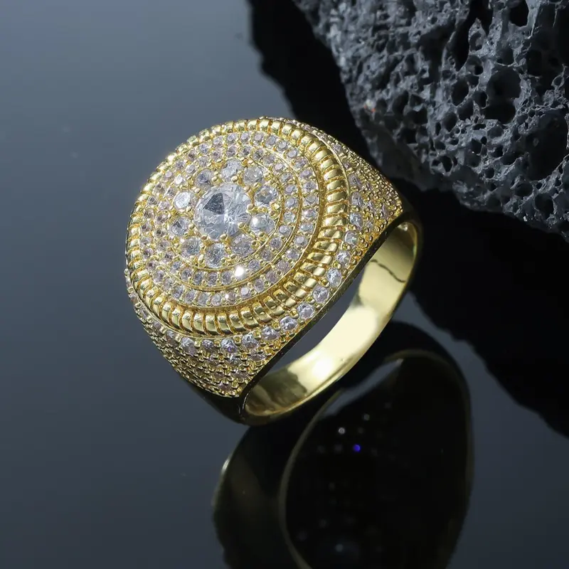 Luxury Rhinestone Iced Out Decorated Brass, Fashion Matching Accessories For Party, Daily Clothing Decor For Men, Elegant Rhinestone Ring, Elegant Everyday Ring, Elegant Fashion Rings