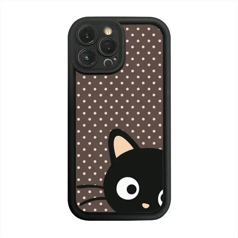 Kawaii Chococat Cartoon Phone Case for iPhone 17 16 15 14 13 12 11Pro Max, Shockproof Dual TPU Layers, Cat Aesthetic Mobile Phone Protective Cover