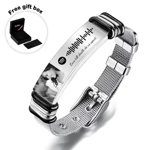 Personalized Spotify Codes with Your Photo Business Bracelet Accessories Best Gifts for Men for Couples