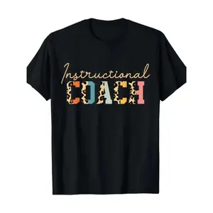 Heavyweight 180gsm Unisex Coach Appreciation T shirt with Leopard Lettering and Geometric Pattern Elegant Casual Crew Neck Short Sleeve For Instructors Coaches and Teachers All Season Men And Women Shirt