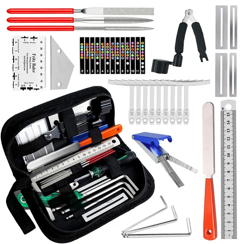 Pack of 28 Guitar Accessories Gifts, Guitar Maintenance Kit with Carry Bag, Guitar Repair Kit for Acoustic Electric Guitar Ukulele Bass Banjo, Guitar Setup Kit