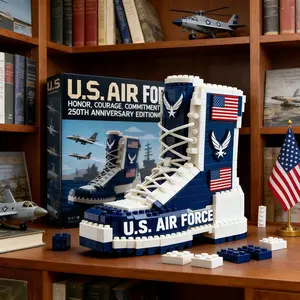 Military Style Series Buildable Block Combat Boots for Military Fans Educational Toy Gift Army Navy Air Force Versions U.S. Air Force Edition