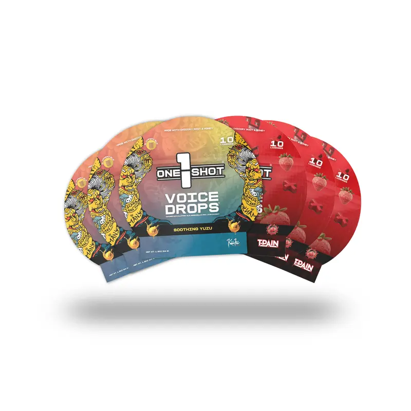 1 Shot Voice Drops | Soothing Honey Lozenges to Support Your Voice & Throat | Slippery Elm, Marshmallow Root & Licorice Root in Every Piece | Natural Ingredients, Prebiotic and Herbal Ingredients, Yuzu or Strawberry Flavored