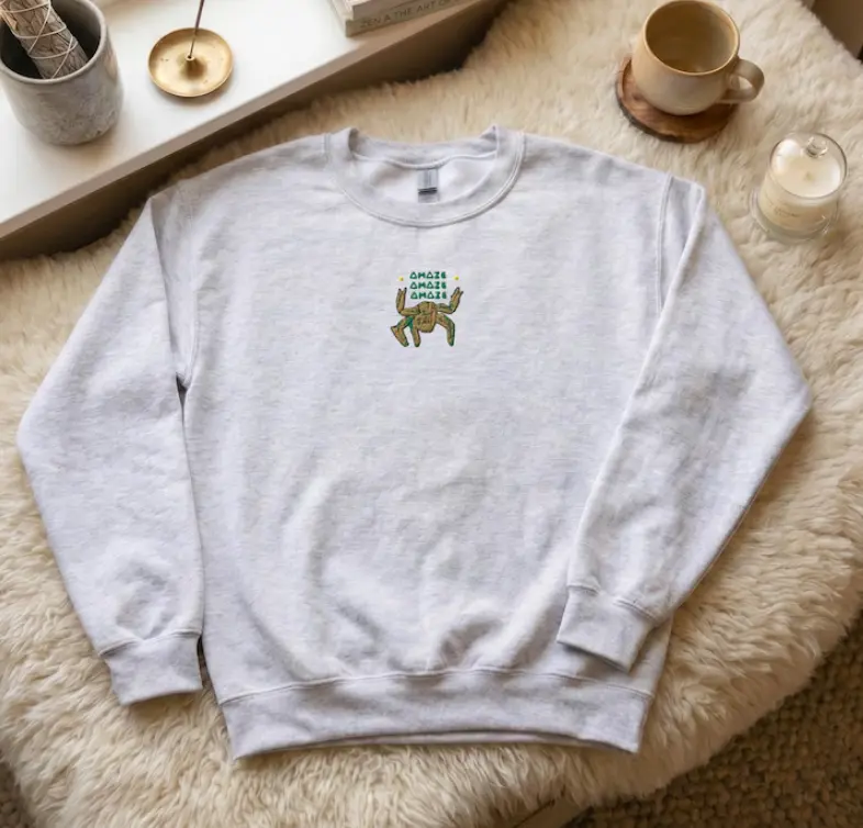 Amaze Embroidered Sweatshirt, Sci-Fi Reader Gift, Minimalist Space Inspired Design, Cozy Unisex Women Men's Shirt