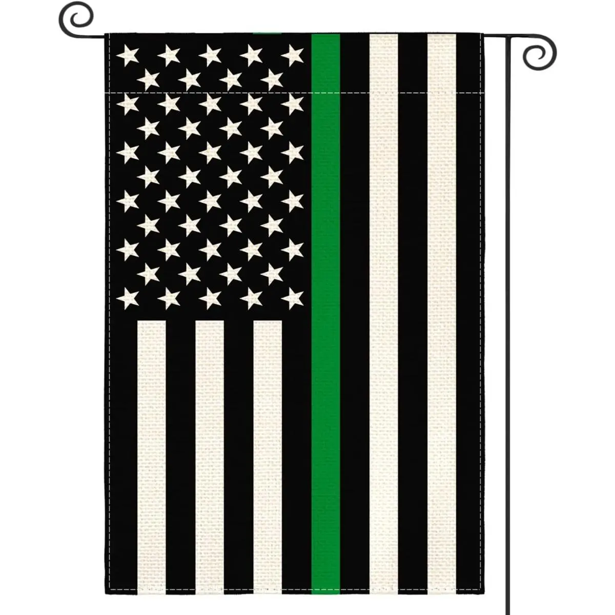 Thin Green Line American Flag Garden Flag 12x18in, Double-Sided Patriotic Yard Decor, USA Support Border Patrol Military Outdoor Banner