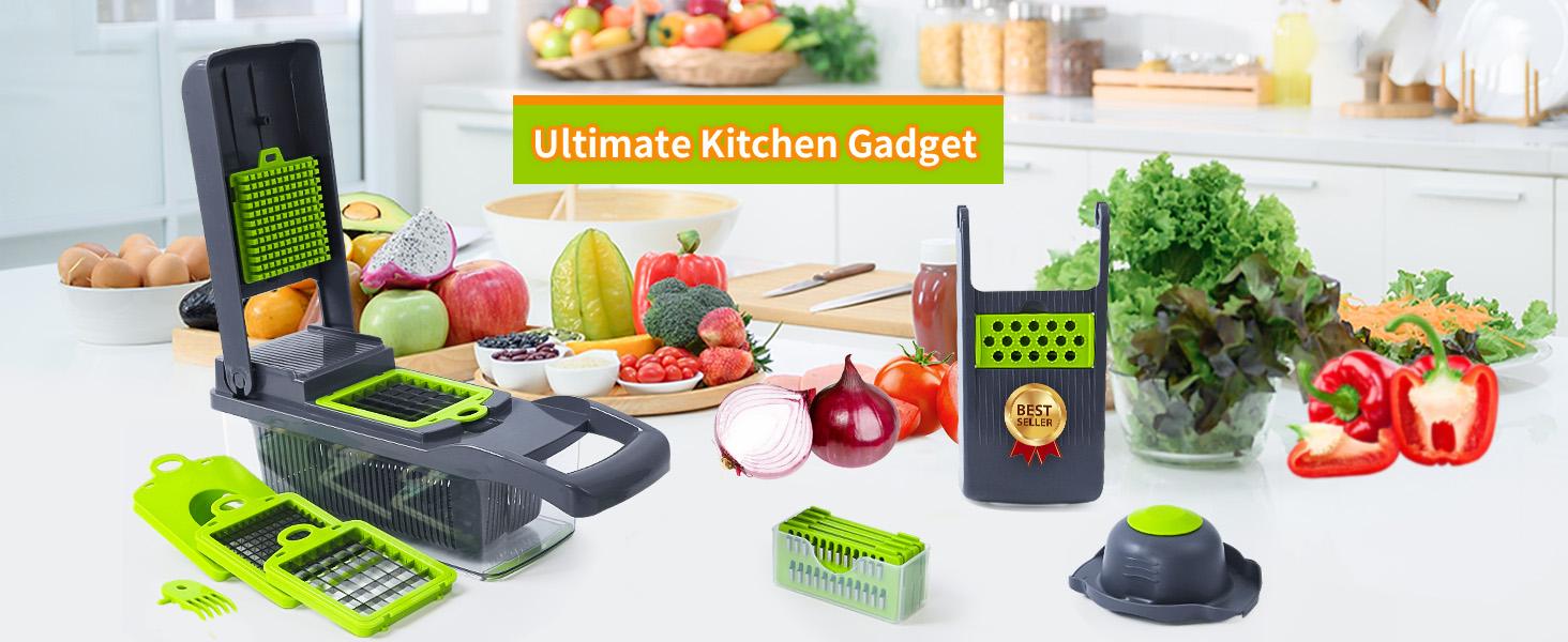 Multifunctional Vegetable Chopper with Blades 16 in 1 ,vegetable dicer, 1 Set Manual Cutter with large container, razor sharp blade  Kitchen Gadgets, Kitchen Accessories,,kitchen chopper,instrumentos de cocina.colander basket slicer