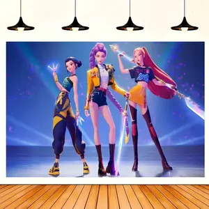 K-POP D-Demon H-Hunters Themed Tapestry for Bedroom Living Room, Party Background Cloth Banner Wall Decor Poster， funny tapestry durable man