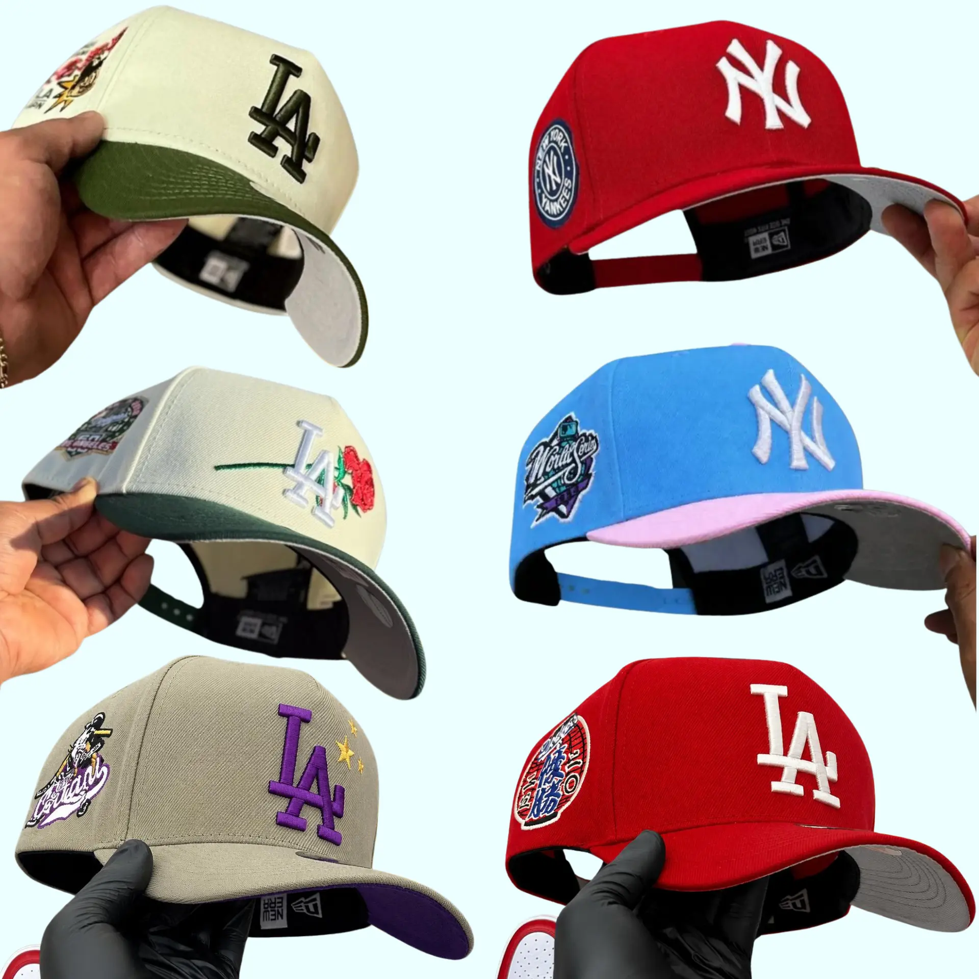 New Era MLB NY Yankees & LA Dodgers 9FORTY Adjustable Snapback Baseball Cap – Unisex Baseball Hat for Men Women, Official Team Logo Embroidery, Curved Visor Design, Adjustable Strap Closure, Classic Ball Cap, Baseball Fan Gift, Streetwear Fashion USA
