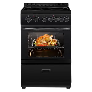 summervibes VEVOR 24 in Electric Range Oven, 2.7 Cu. Ft. Capacity Compact Freestanding Oven, Stainless Steel Kitchen Stove with 4 Burners, Easy Reach Rack, Storage Drawer, Drip Pan, Indicator Light(No Power Cord)