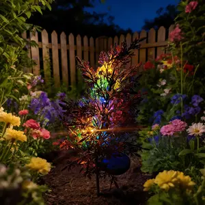 Solar LED Pine Tree Lawn Light, Large Decorative Garden Lamp, Outdoor Waterproof Solar Simulated Flower Lights for Christmas Decoration