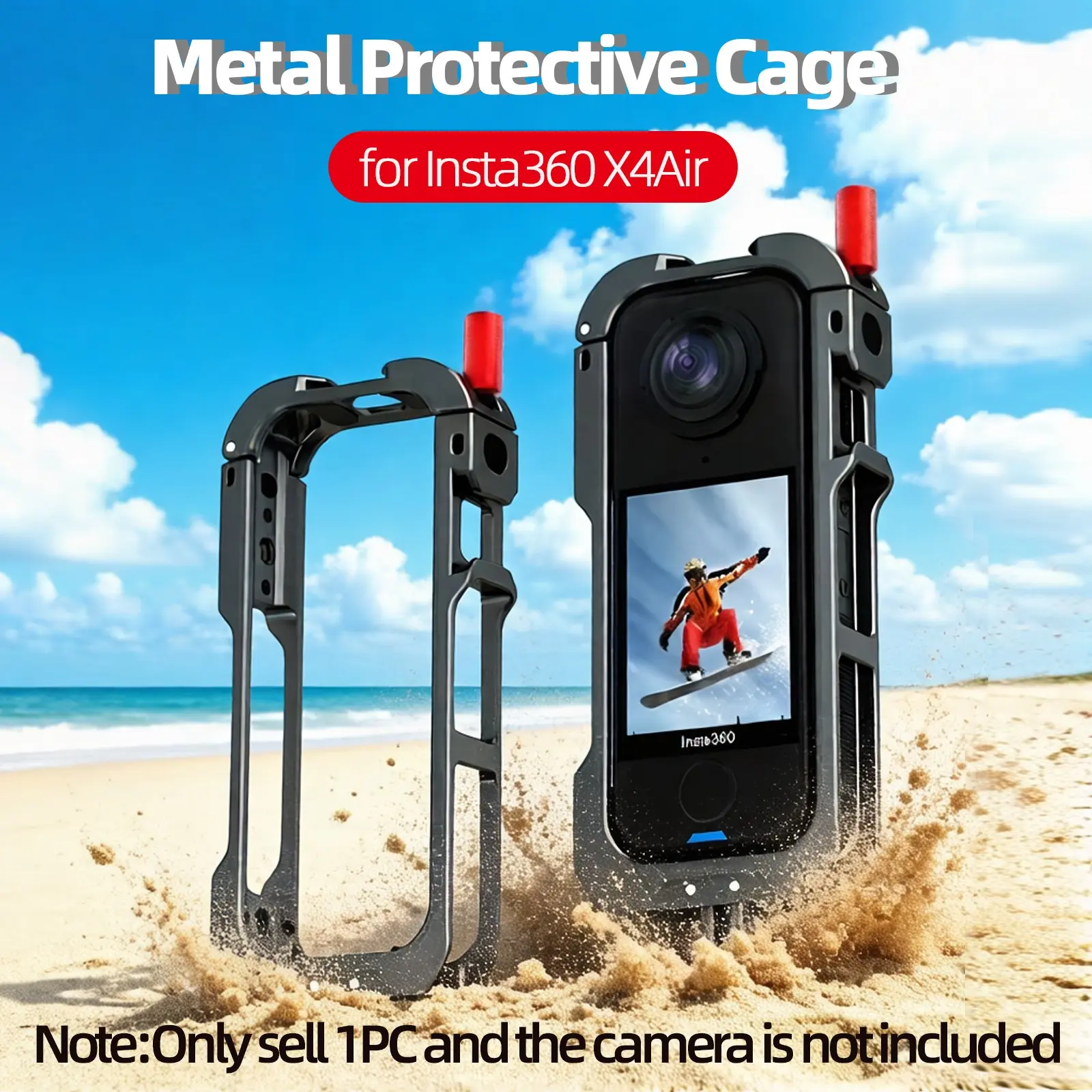 for Insta360 X4 Air Metal Protective Cage, Action Camera, Sports Camera Accessories, Shooting Accessory for Outdoor Sports, Holiday Travel, Quick Release Design, Camera Frame Protection, Back-to-School Season Photography Tools, Gift for X4 Air Users
