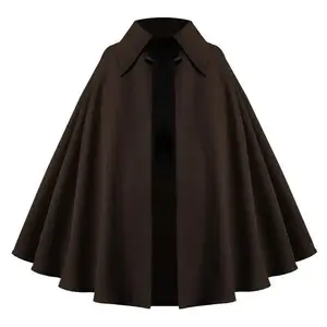 Men Women Gothic Steampunk Victorian Medieval Renaissance Larp Wizard Stage Theater Viking Ranger Western Pirate Collar Cape Capelet Cloak