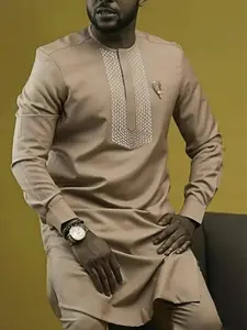 Hot New African Men's Set, Top Long Sleeve and Long Pants 2-Piece Suit, Trendy Male Clothing, Comfortable and Stylish, Perfect for Daily Wear