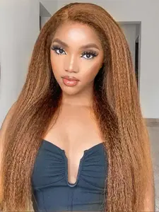 28 Inch Long Brown Wigs for Women, Gorgeous Fluffy Wigs without Bangs, Heat Resistant Fiber Synthetic Lace Front Wigs for Women Daily Use, Glueless Frontal Wig