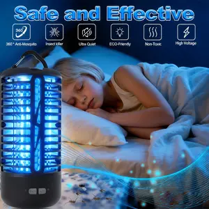 Cordless Bug Zapper Rechargeable Portable Electric Mosquito Killer Indoor Outdoor Fly Trap Cordless for Camping Yard Garden Kitchen Porch