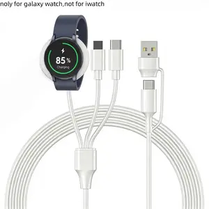 USB C Watch Charger Latest 3-In-2 Data Cable, for Samsung Galaxy Watch Series, Travel Multi-Line Compatible with iPhone 15/14/13 Multifunctional Charger