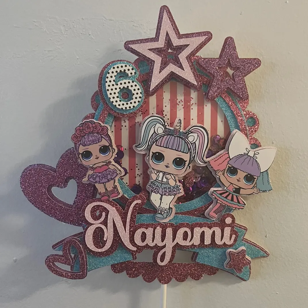L O L Birthday Cake Topper shaker 3D