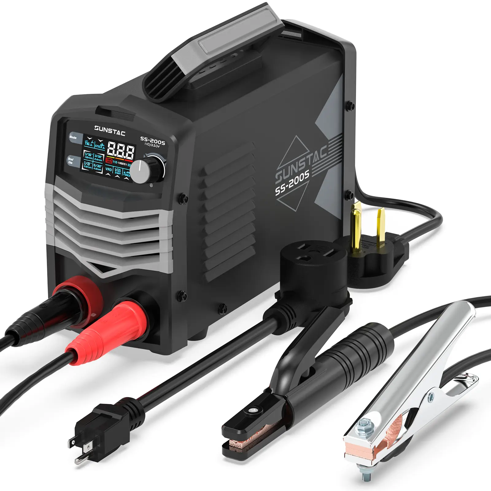 SS-200S 200A Stick Welder 110V/220V - MMA/Lift TIG 2-in-1 Welding Machine with Smart Synergic Control - Hot Start, Arc Force & Anti-Stick, Beginner Friendly for Home DIY