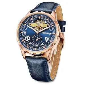 TIME100 Mechanical Watch Multifunctional Automatic Mechanical Movement Waterproof Men's Watch Pilot Series Angel Wing Business Flywheel Watch