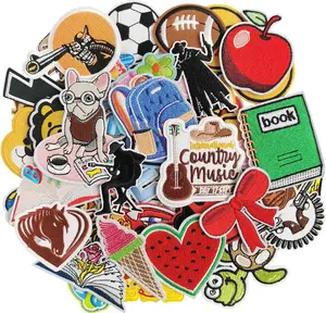 80Pcs Random Assorted Embroidered Iron on Patches, Cute Sewing Applique for Jackets, Hats, Backpacks, Jeans, DIY Accessories big  patches morale patch diy craft project Flower Embroidery Heart Embroidery