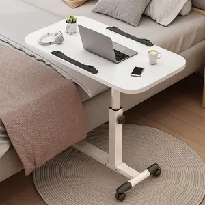 Foldable Standing Desk with Wheels, 27.2-35.4" Height Adjustable Mobile Overbed Tables, Metal Frame Portable Laptop Desk, Bedroom Aids Hospital End sofa Table for Home Work
