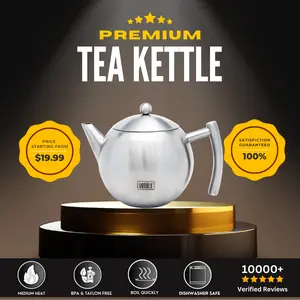 Venoly Stainless Steel Tea Pot 1 Liter | 1.5 Litter with  Infuser