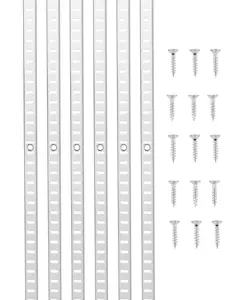 Shelf Track 36.3-Inch Steel Wall Mounted Shelf Pilaster System, 6-Pack Adjustable Shelving Brackets, Heavy-Duty Wall Rails For Garage, Workshop, Or Home Organization, Modular Track Mount, Durable Steel Construction