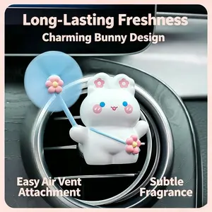 Windmill Rabbit Car Air Vent Diffuser, Long-Lasting Light Fragrance, Cute Car Interior Decorative Ornament, Universal Fit