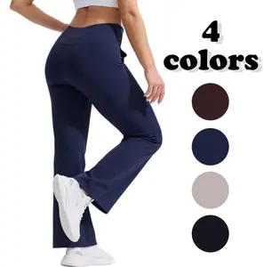 Women's High-Waist Loose Wide Leg  with Pockets - Comfortable Athletic Sweatpants for Business & Casual Wear - Plain Design Breathable Yoga Pants