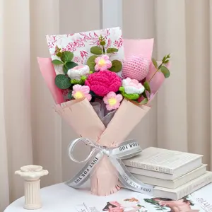 Hand-Knitted Artificial Decorative Flowers - Home Decor for Living Rooms, Bedrooms - Thoughtful Gifts for Mothers (Anniversaries, Holiday Gifting) Handmade Crochet