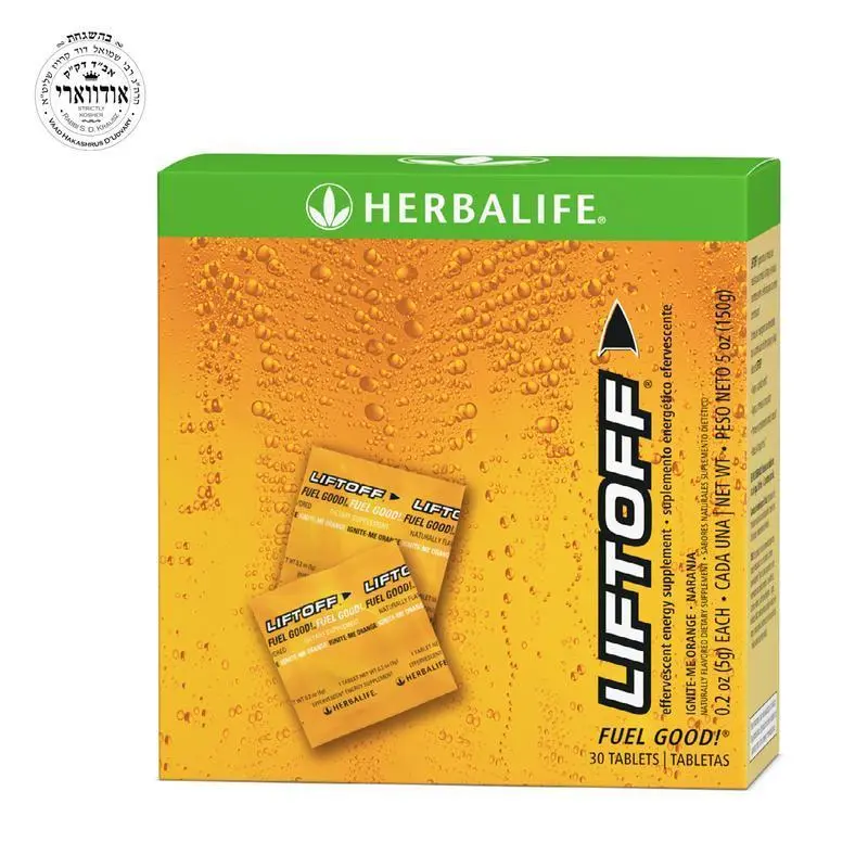 Herbalife Liftoff Ignite Me Orange 30 Effervescent Tablets Orange Flavor Vitamin C B Vitamins Caffeine Dietary Supplement Daily Nutrition Energy Support Focus Support Effervescent Drink Mix Dissolvable Tablets Ready to Mix Beverage