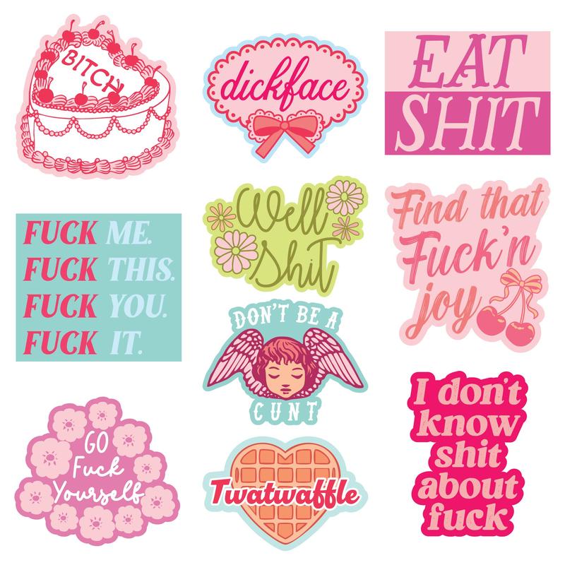 Swears Sticker Extra Large Stickers for Adults Funny Adhesives with Memes Funny Stickers with Colorful Graphic Decals Funny offensive  Multi