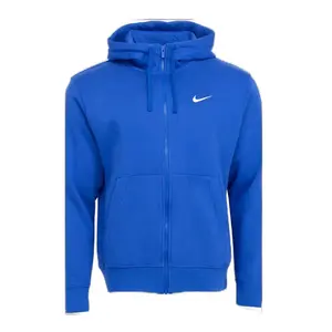Nike Club Fleece Pullover Full Zip Hoodie Blank Royal Blue Adult Unisex Comfortable & Stylish