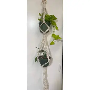 Macrame 2 tier white