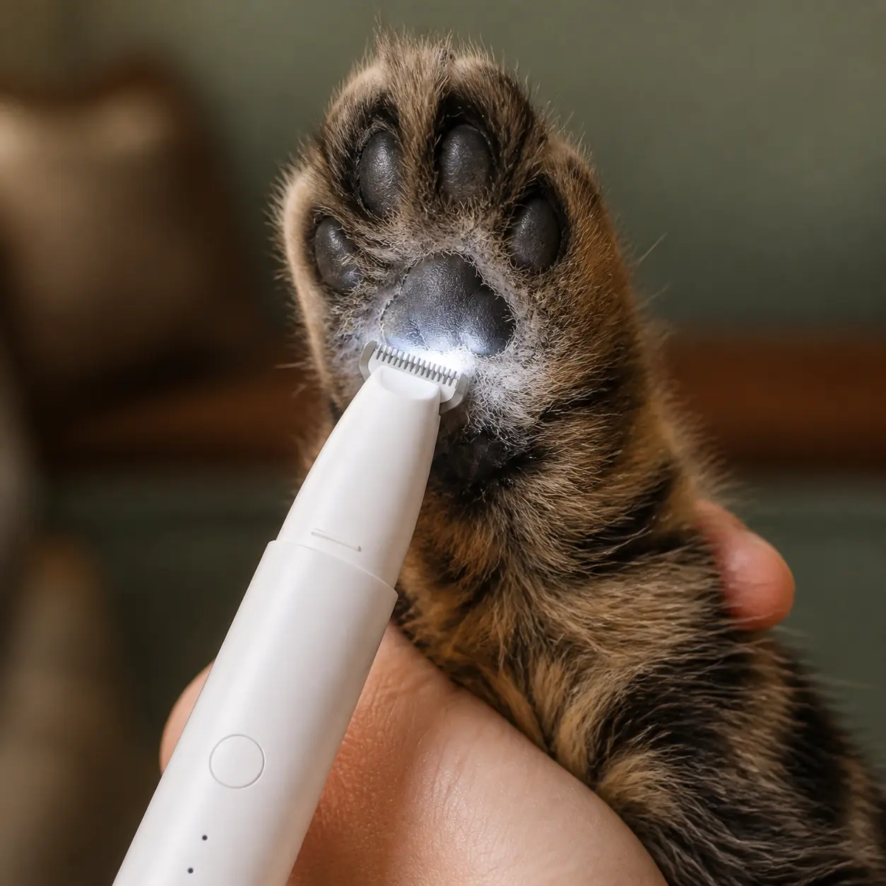 Rechargeable Pet Hair Trimmer Kit - Cordless Quiet USB-C Charging Grooming Clippers with LED Light for Small Dogs, Cats, and Pet Paw Care