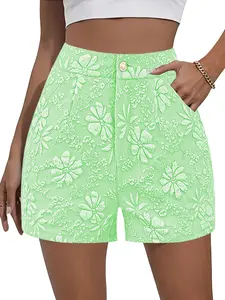 Women's Summer Fashion Casual Shorts, Lightweight Breathable Print Design, Perfect for Daily Wear & Outdoor Activities