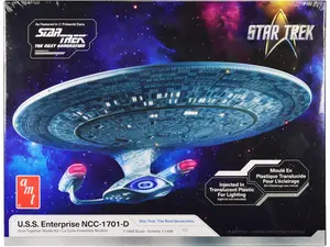 Skill 2 Model Kit U.S.S. Enterprise NCC-1701-D Space Ship "Star Trek" (1987-1994) TV Series 1/1400 Scale Model by AMT