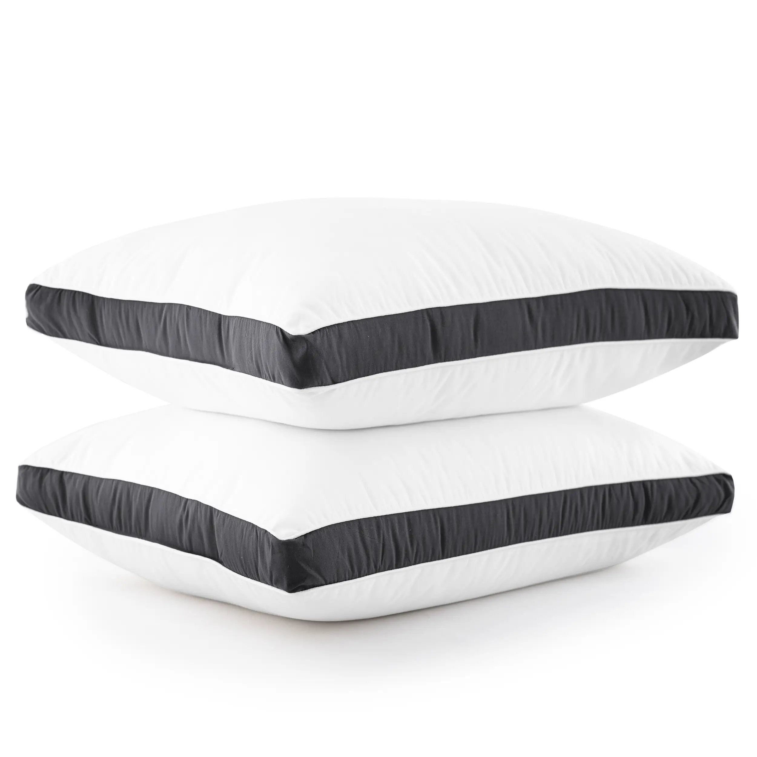 Lux Decor 2 Pc Gusseted Pillows-Premium Quality & Geometric Pattern Fluffy Hotel Luxury Bed Pillows for Back, Stomach & Side Sleepers- Soft Fabric