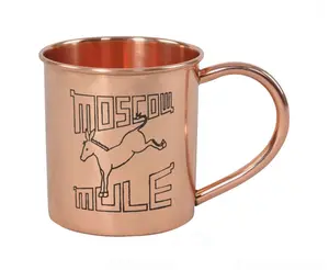 100% Pure Hammered Copper Mug - Moscow Mule Mug with Retro Logo For Moscow Mules, Cocktails, Or Your Favorite Beverage - Keeps Drinks Colder, Longer