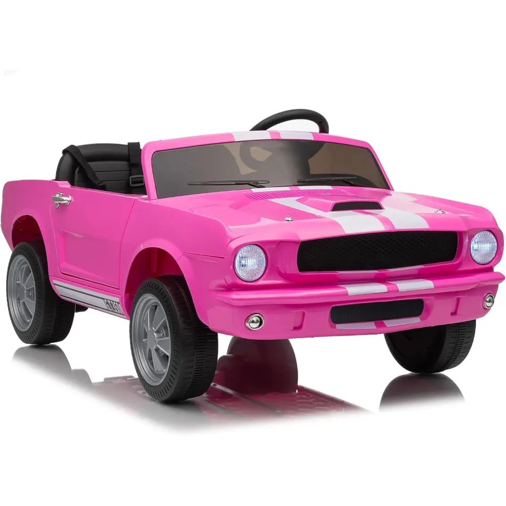24v 7AH 2-Seater Licensed Shelby GT350 Ride-on Car for Kids with Remote Control, Dual Safety Belts, 2-Speed Settings, LED Lights, and Built-in Music