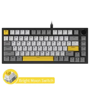 AJAZZ AK820 wired gaming mechanical keyboard is a must-have for esports gamers in the office. It comes in multiple colors and can be selected with full key hot swappable Gasket structure and metal adjustment knob. FN multimedia function is plug and play