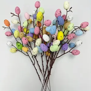 5pcs Easter Egg Handmade Floral Decorations, Spring Home Decoration, Party Supplies, Perfect for Easter and Home Decor, Plastic Faux Flowers