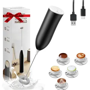 Milk Frother Rechargeable, Handheld Milk Frother, Electric Whisk Beater Foam Maker,USB Rechargeable Frother,Mini Drink Mixer and Coffee Blender Frother for Cappuccino,Frappe,Matcha,Hot Chocolate,Egg