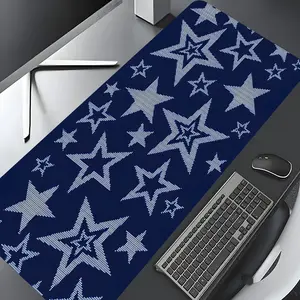Y2K Star Fashion Blue Pattern Extra Large Gaming Mouse Pad,Aesthetic Desktop Drotection Pad,Washable Rubber Pad Non-Slip Lock Edge Multi-Size Mouse Pad Suitable For Home Office,Good Gift for Family and friends